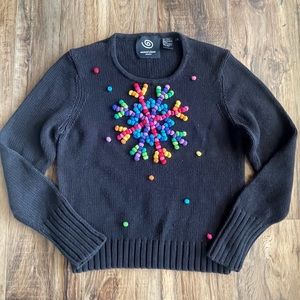 Michael Simon event colorful snowflake sweater Sz M